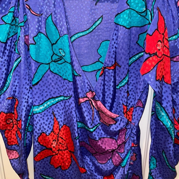 Vintage 80s floral dress super sexy - Picture 6 of 9